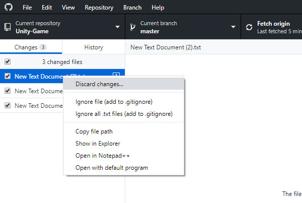 Discarding your changes on GitHub Desktop