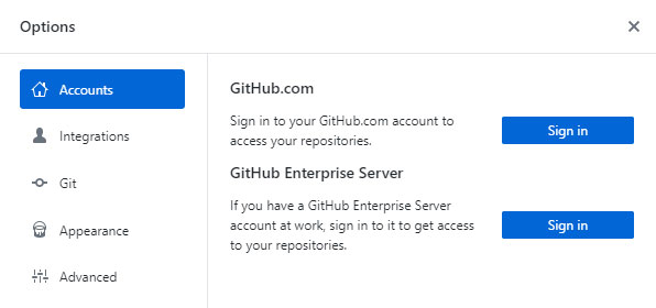 Signing in to GitHub Desktop