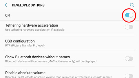 Disabling Developer Options in Android