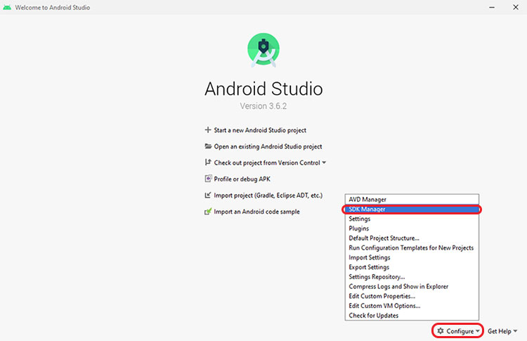 android studio sdk manager