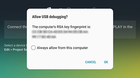 Android USB Debugging prompt