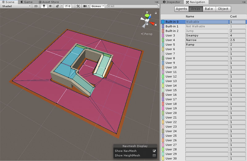 A NavMesh's Navigation Areas