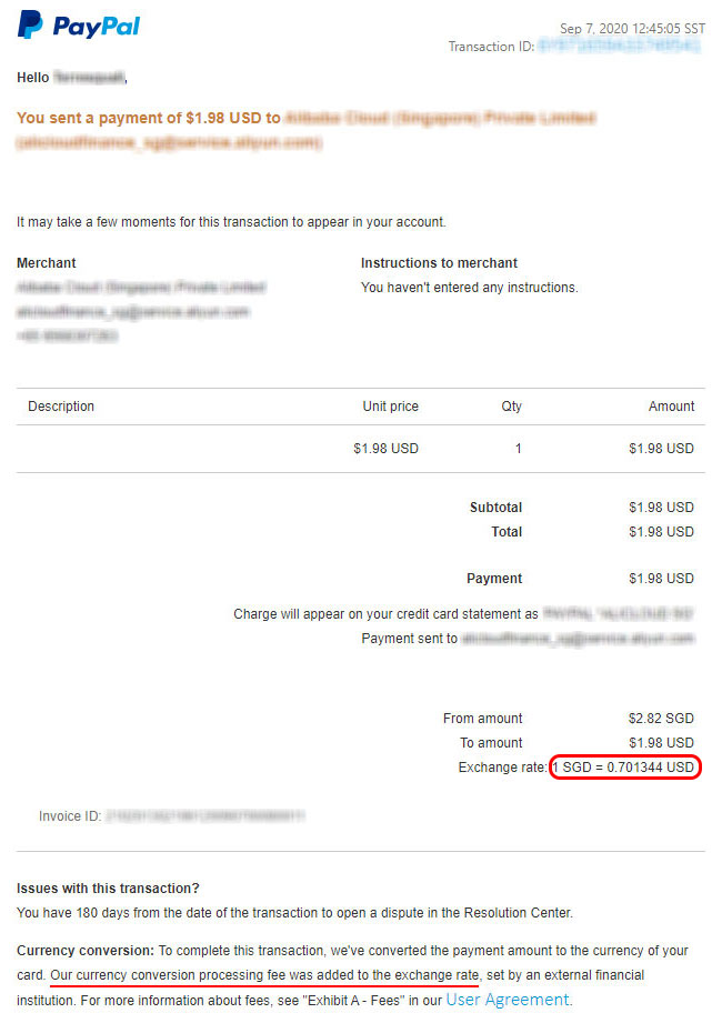 paypal invoice credit card fee