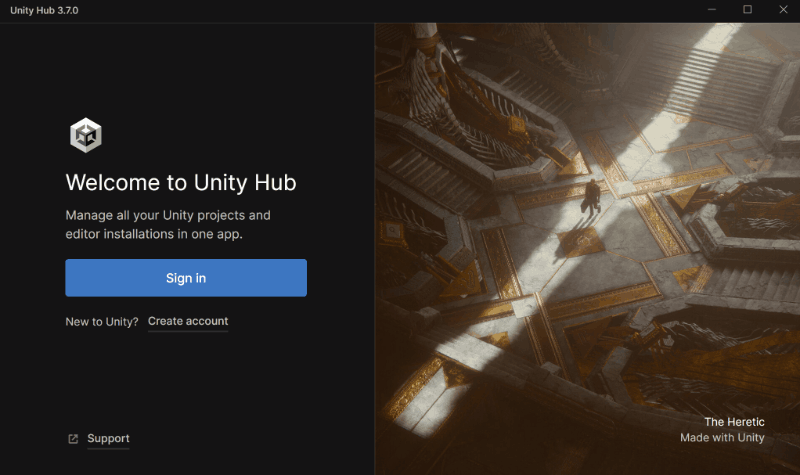 How to log in with Unity Hub