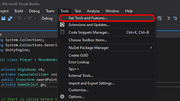 Accessing the Visual Studio Installer
