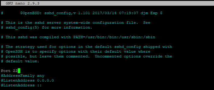 SSHD Port Configurations