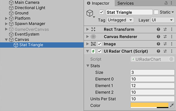 UI Radar Chart setup