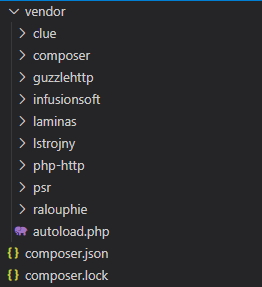 Infusionsoft SDK installed with Composer 