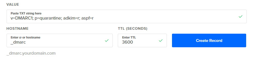 DMARC record example