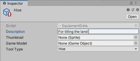 EquipmentData Scriptable Objects