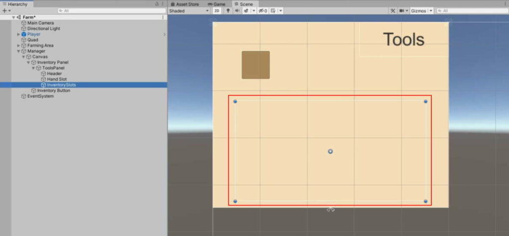 inventory slots gameobject
