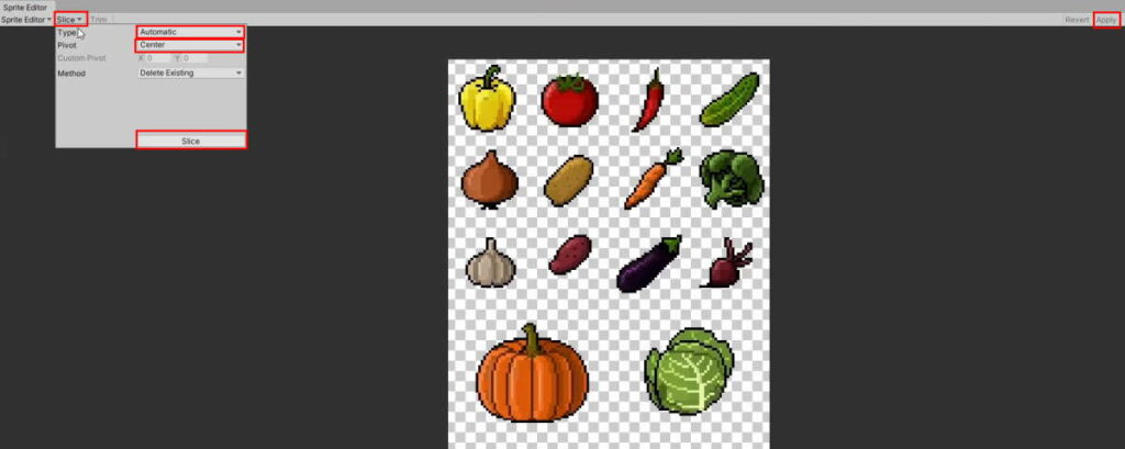 sprite editor window