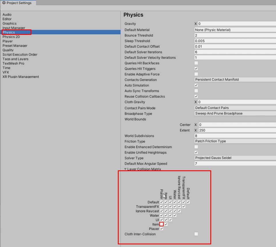 disable layer collision