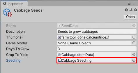 cabbage seedling in SeedData