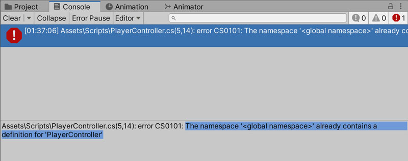 The global namespace already contains a definition