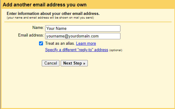 Gmail - Add another email address