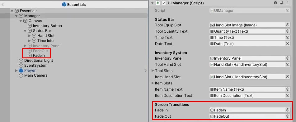 Assigning fade variables