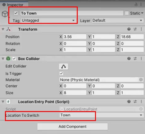 Assigning switching location