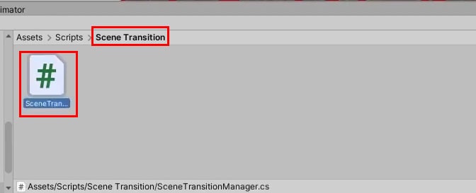 Creating scene transition folder