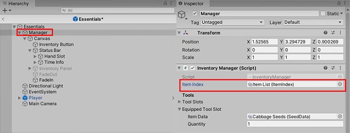 add ItemIndex to Manager