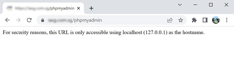 Bitnami: For security reasons, this URL is only accessible using localhost (127.0.0.1) as the hostname.