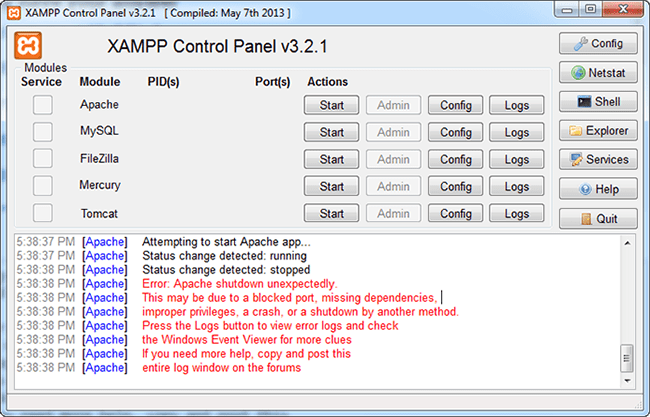 XAMPP Apache Not Starting On Windows Terresquall Blog
