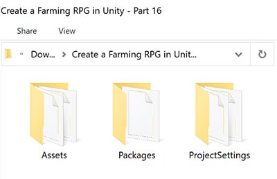A Unity project folder