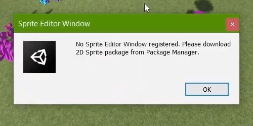 No Sprite Editor prompt