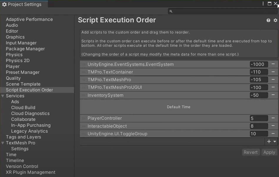 Setting up the Script Execution Order