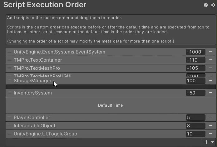 Updating the script execution order