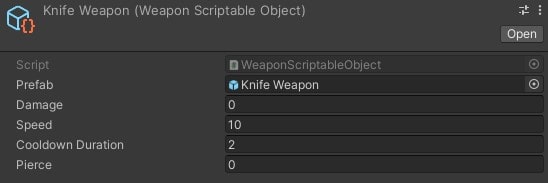 What to assign to the weapon data