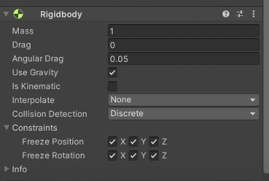 Freeze positions in Rigidbody