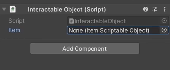 Assign nothing to the Item portion of the Interactable Object (Script)