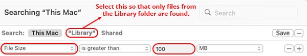 Filtering files by file size in Finder