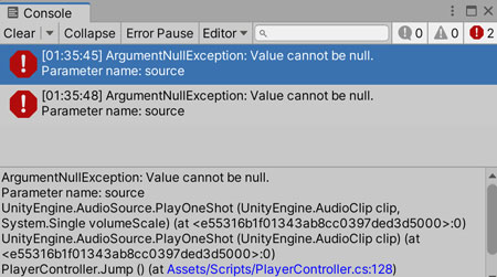 ArgumentNullException for Audio Sources