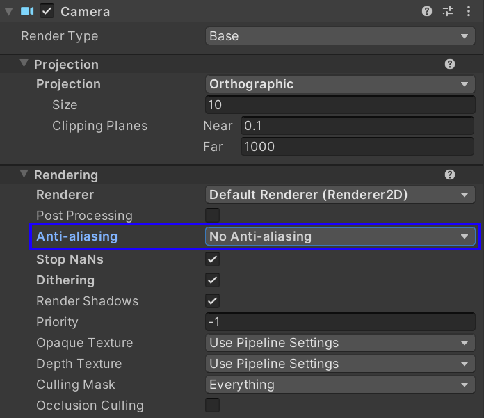 Disabling Anti-aliasing for Unity 2019 and above