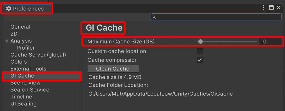 increase unity cache size image