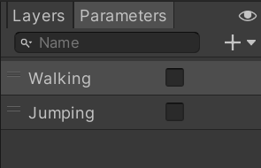 Shows the walking and jumping parameters to be created