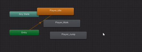 Shows the reader how they can create transitions between their Jump Walk and Idle animation states