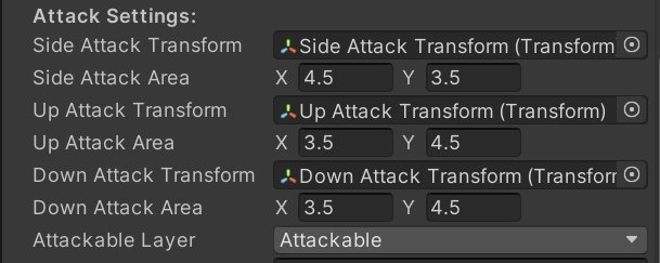 AttackArea Settings