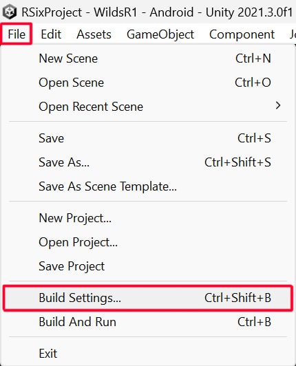 Edit > Build Settings