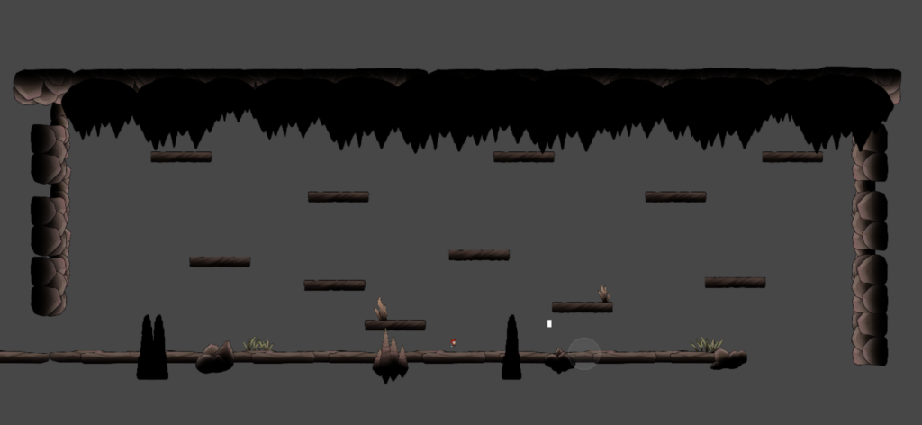 How Cave_1 scene looks with its midground and foreground