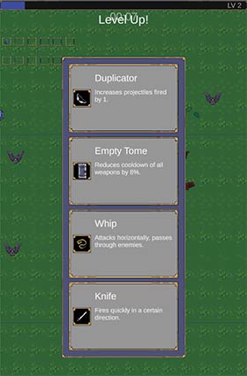 Mobile layout for level-up screen