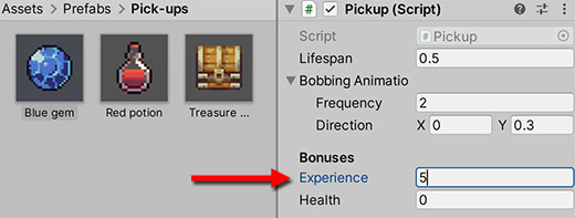 Modifying the Pickup prefab