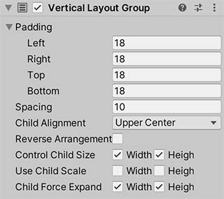 Vertical Layout Group