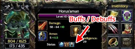 Warcraft III buffs / debuffs