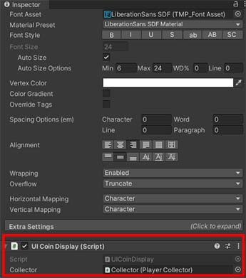 Adding UICoinDisplay to coin collector text