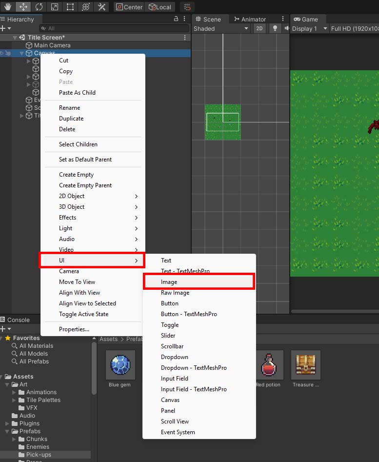 Creating Ui Image in Title Screen
