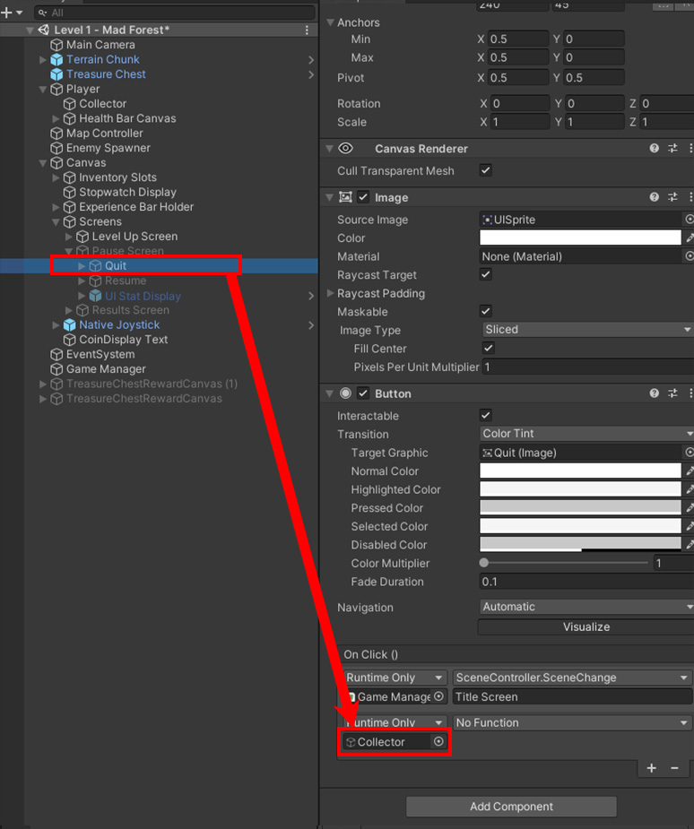 Dragging Collecotr to variable