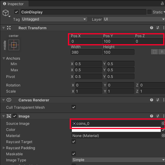 Setting Rect Transform position and Image Sprite